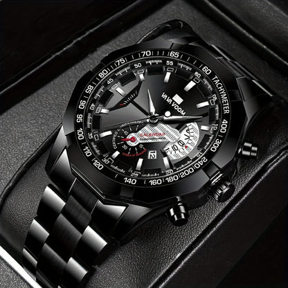 Men's Casual Sports Calendar Quartz Watch, Business Fashion Wristwatch