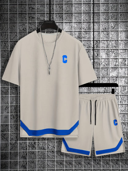 Men'S Casual Sportswear Set, Trendy And Versatile Two-Piece Outfit.