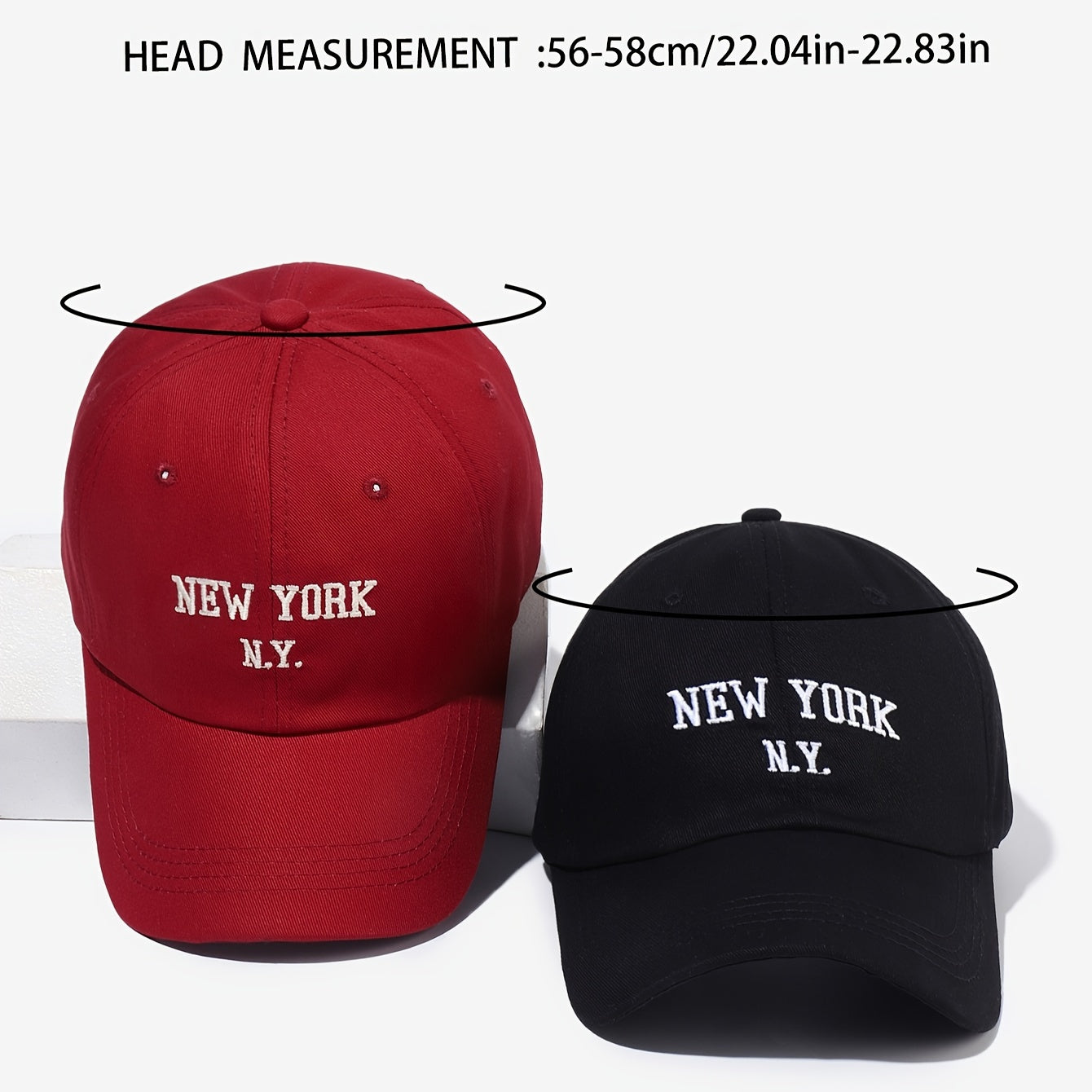2pcs NEW YORK N.Y. Embroidered Baseball Cap Set, Suitable For Outdoor Leisure Vacation