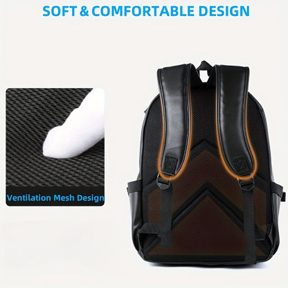 PU Men's Casual Backpack, Outdoor Travel Backpack Student School Bag