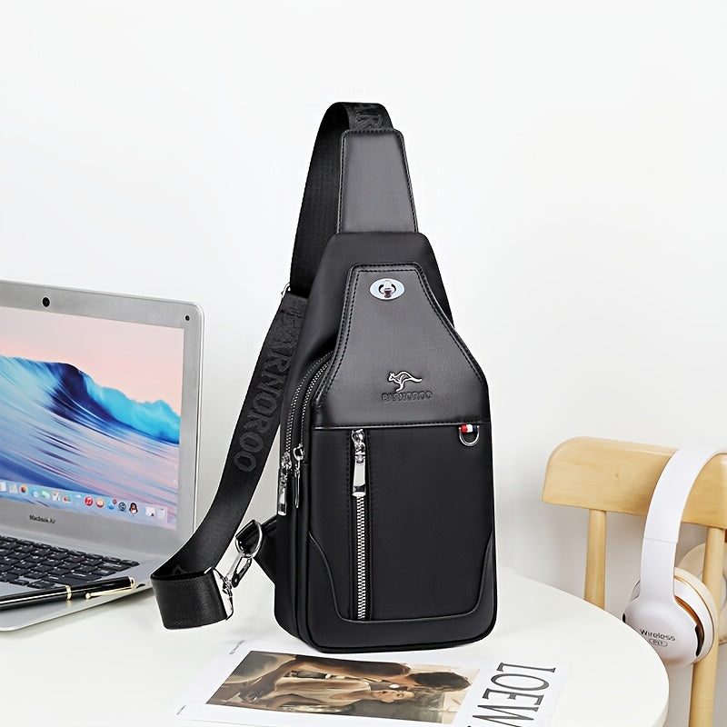 SelectMen'S Large Capacity Motorcycle Bag - Trendy Crossbody Shoulder Bag with Multiple Pockets, Casual Oxford Style, Hand Washable, Ideal for Daily Commute, Everyday Commute Bag|Casual Style Bag|Zippered Closure