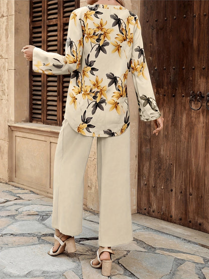 Vintage Print Two-Piece Set