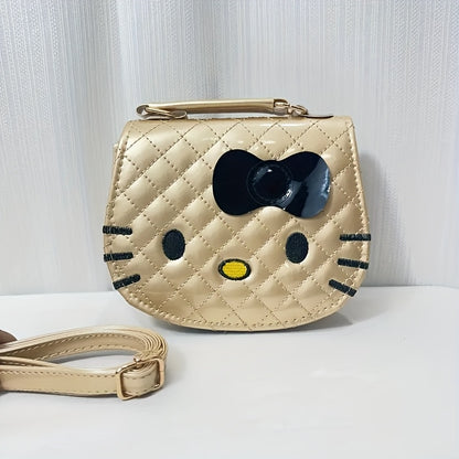 Sanrio Unisex անիմե թեմա Սպիտակ կարմիր Սև վարդագույն Ոսկե վարդագույն hello kitty Crossbody պայուսակի համար, պոլիեսթեր աստառ, կայծակաճարմանդ փակվող, չլվացվող, Messenger պայուսակով