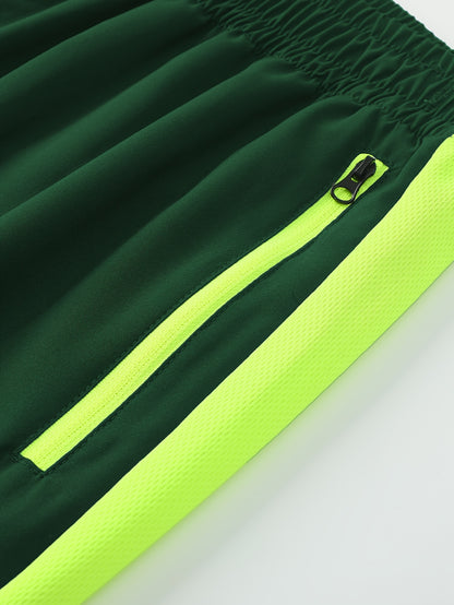 Men'S Casual Patchwork Athletic Suit Comfortable And Good Wear Coat And Long Pants Tracksuit