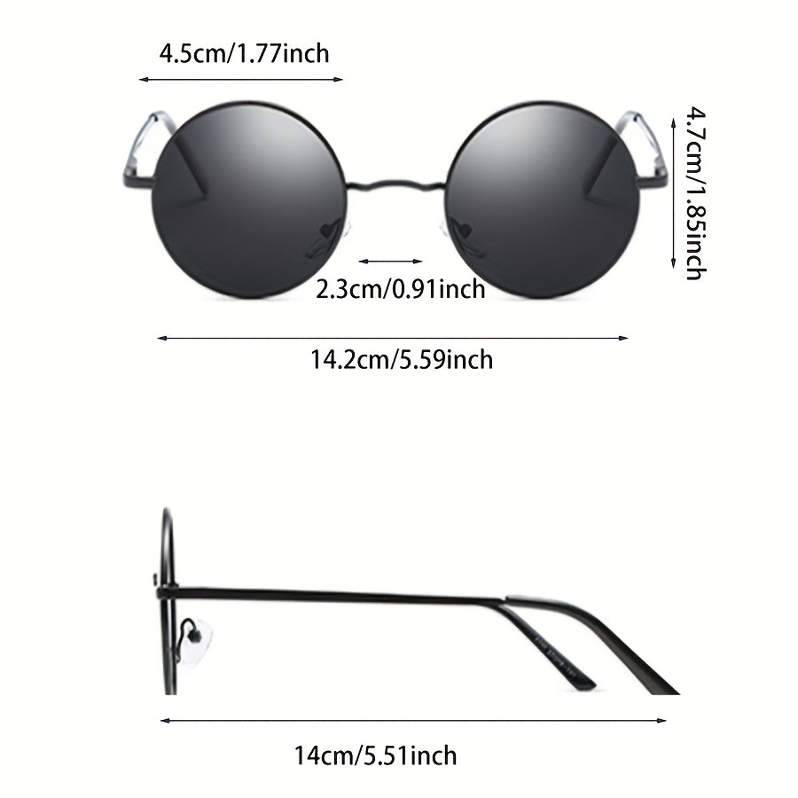 Men'S Round Frame Y2K Fashion Glasses Steampunk Style, PC Lenses, Stainless Steel Frame, Decorative, General Decorative Glasses, Daily Leisure, Easter, St. Patrick'S Da