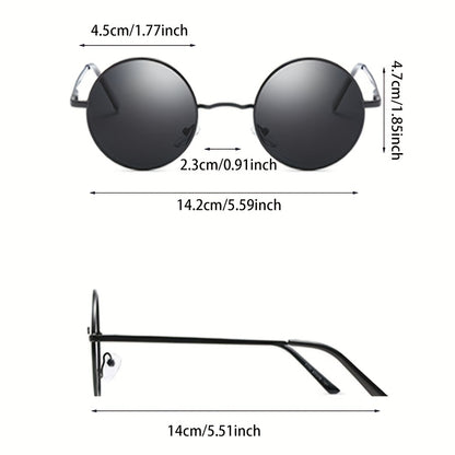 Men'S Round Frame Y2K Fashion Glasses Steampunk Style, PC Lenses, Stainless Steel Frame, Decorative, General Decorative Glasses, Daily Leisure, Easter, St. Patrick'S Da