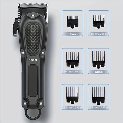 Kemei KM-1071 Electric Hair Clipper USB Rechargeable Cordless Beard Trimmer Men Powerful Hair Clipper Trimming Tool