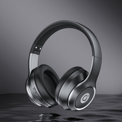ASUS over-ear wireless headphones with microphone, foldable, long battery life, includes 3.5mm audio cable for PC connection, wireless compatibility with Android and iOS.