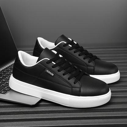 Men's Monochrome Casual Sneakers with White Accents - Comfortable, Easy to Match, Ideal for Everyday Use and Hiking