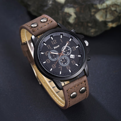 7pcs Business Casual Stylish Men's Watch Set + Fashion Glasses + Wallet + Belt, etc., Perfect Gift for Father's Day Teacher's Day Thanksgiving