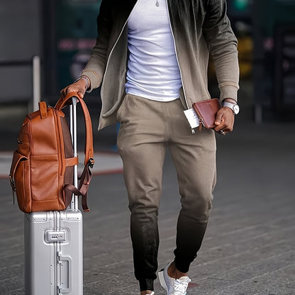 [Shuleshui OBM] Guirenniao Long-Sleeved Suit Men'S Thin Outdoor Work And Business Trip Jacket And Trousers Two-Piece Suit Handsome And Fashionable Gradient a Complete Set of Clothes