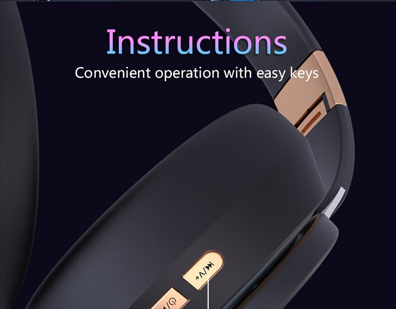 1pc Retro Style Wireless Headphones with HiFi Sound, Foldable & Portable Design, Built-in Radio, Condenser Mic, Button Control, Compatible with Cellphones, Ideal for Gaming, Exercise, Home Use - 5.3 Chip, Type-C Charging, Non