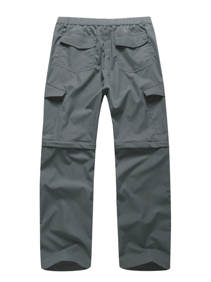 Men's Convertible Hiking Pants - Durable, Zip-Off Cargo Trousers for Fishing & Running, Casual Outdoor Wear with Pockets