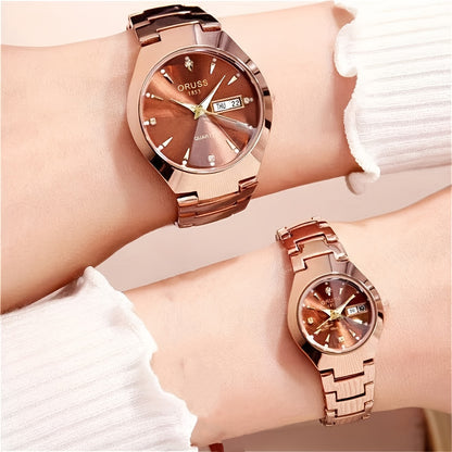 2pcs lovers watch personality chic unique trend fashion all durable handsome business sports Men's watch atmospheric delicate small gentle Women's watch