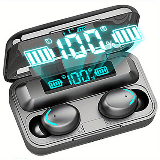 [9D Stereo Sound Noise-Canceling Earbuds] HiFi 9D Stereo Sound TWS Wireless Earbuds - Noise-Canceling In-Ear Sports Headset with LED Charging Case