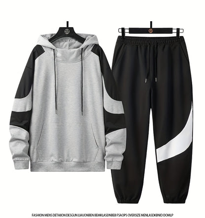 Men's Hooded Sweatshirt Set - 2024 New Autumn Casual Sporty Long Sleeve Outfit for Men
