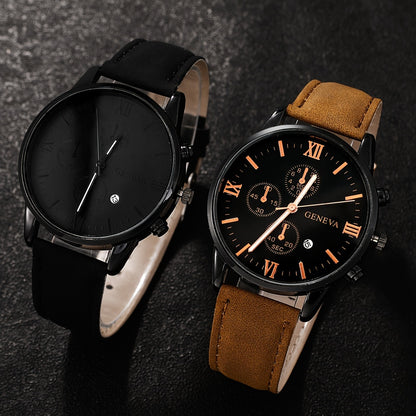 4pcs Stylish Men's Luxury Quartz Watch Set