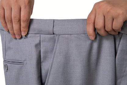 SAILIINY Men'S Solid Color Polyester Viscose Blend Dress Pants, Regular Fit All-Season Party Suit Trousers with Pockets, 80% Polyester 20% Viscose, 240g/m² Woven Fabric, 100% Polyester Lining, for Mature Occasions