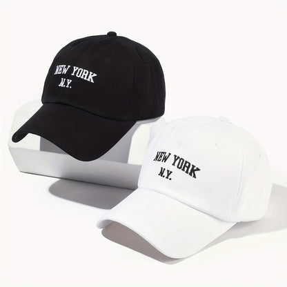 2pcs NEW YORK N.Y. Embroidered Baseball Cap Set, Suitable For Outdoor Leisure Vacation