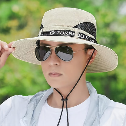 Men'S Black "TORNADO F-35.56cm Bucket Hat with Adjustable Strap - Stylish Outdoor Sun Protection, Ideal for Fishing, Hiking, and Summer Activities, Outdoor Sun Protection|Adjustable Headgear|Polyester Hat