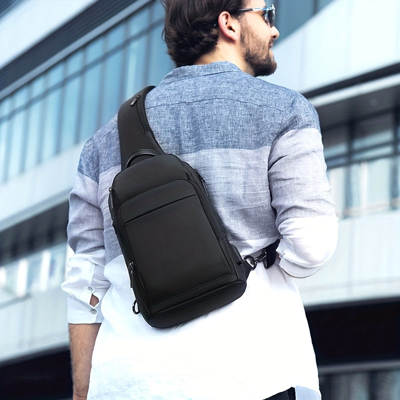 1pc Men's Fashion Crossbody Bag, Oxford Cloth Multifunctional Shoulder Bag