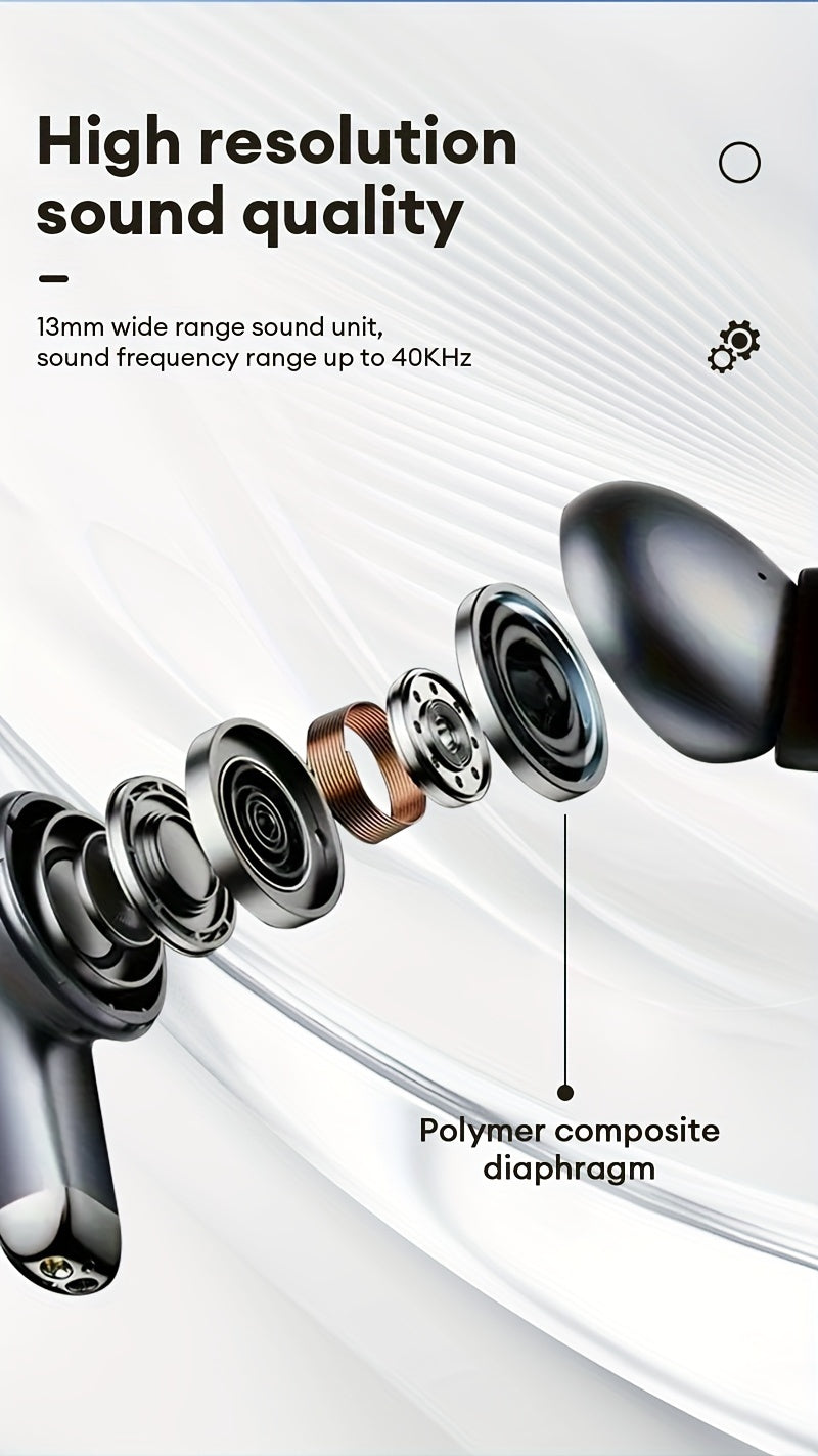Ultra-Portable In-Ear Wireless Earphones for On-the-Go Mobile Users - 4 Sound Modes, Auto Keystone Correction, Hands-Free Calls, Gaming & Video Calls, USB-C Charging, Compact Design with Charging Case, Compatible with Tablets
