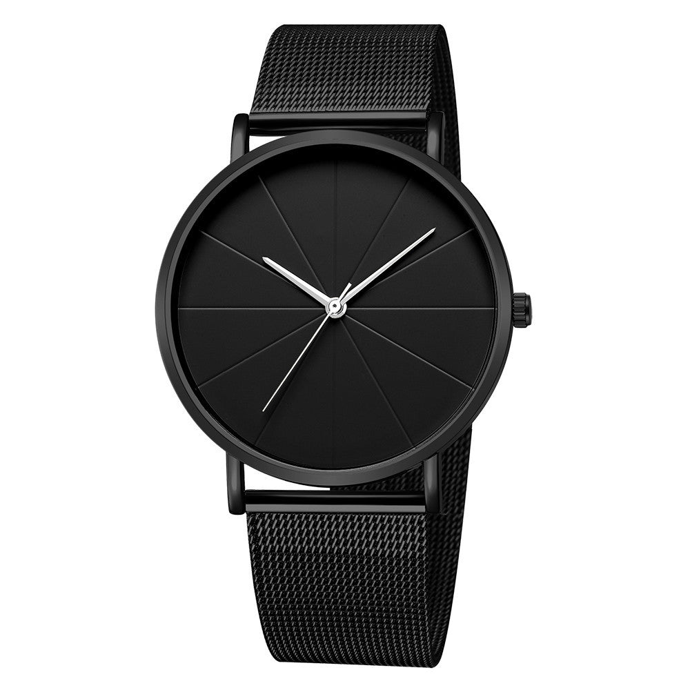 Elegant Minimalist Large Dial Watch with Rose Golden Case and Mesh Strap - Japanese Quartz Movement, Analog Display, Zinc Alloy, Screw-Back Closure for Men and Women