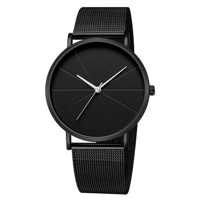 Elegant Minimalist Large Dial Watch with Rose Golden Case and Mesh Strap - Japanese Quartz Movement, Analog Display, Zinc Alloy, Screw-Back Closure for Men and Women