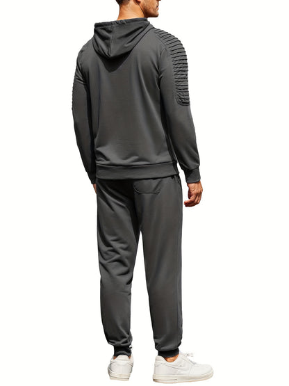 Men's Tracksuit 2 Piece Pullover Hoodie Sweatsuit Sets Casual Jogging Athletic Suits With Drawstring