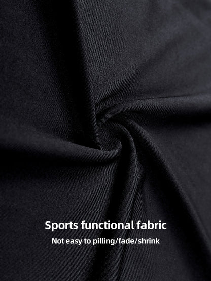 Men'S 3pcs Athletic Set, Breathable Mesh Long Sleeve Top, Skinny Fit Polyester & Spandex, Crew Neck, Solid Color, High Stretch, for Running, Basketball, Hiking, Training - Fall/Winter Sports Outfit