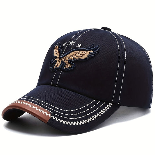 1pc Men'S Stylish Eagle Embroidery Baseball Cap - Adjustable Size, Casual Streetwear, Sun-Protective, Perfect for Outdoor Sports, Golf, and Gifts, Casual Headwear | Stylish Headgear | Adjustable