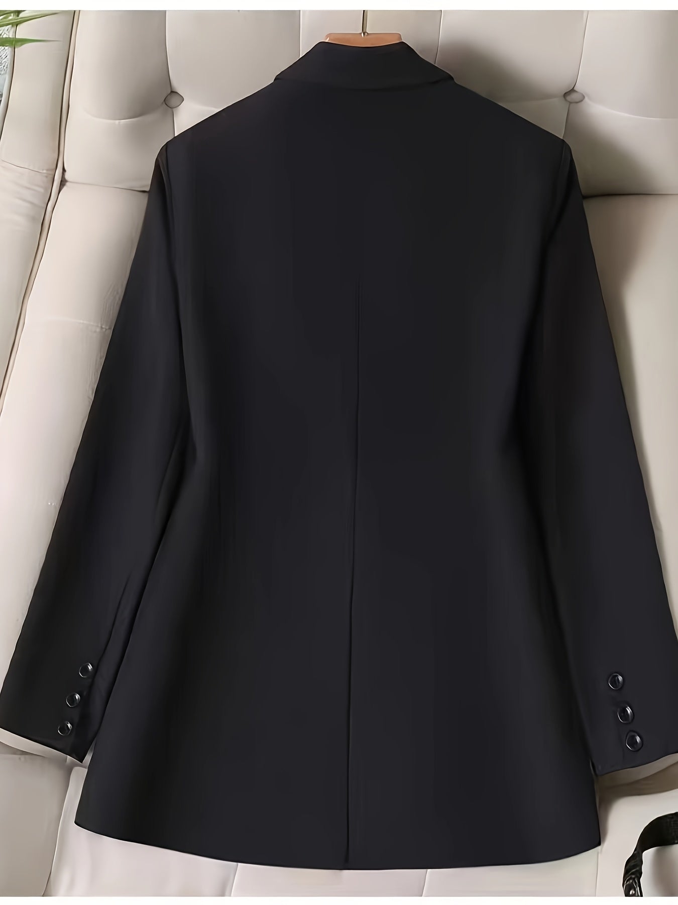 Women'S Chic Casual Blazer - Polyester, Solid Color, Long Sleeve, Button Front with Pockets, Loose Fit, Spring/Fall Jacket, Casual Wear Jacket|Minimalist Jacket|Single lapel Jacke