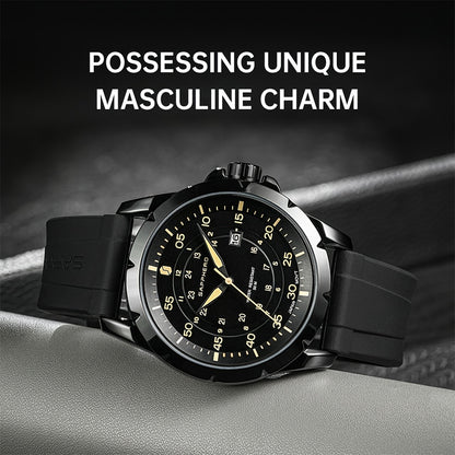 SAPPHERO Men's Luxury Watch - Stainless Steel Case & Band, 50m Waterproof, Analog Display with Date Window, Everyday & Formal Watch for Swimming, Business, Gifts - Affordable Luxury Wristwatch, Business Wristwatch, Sporty Ele
