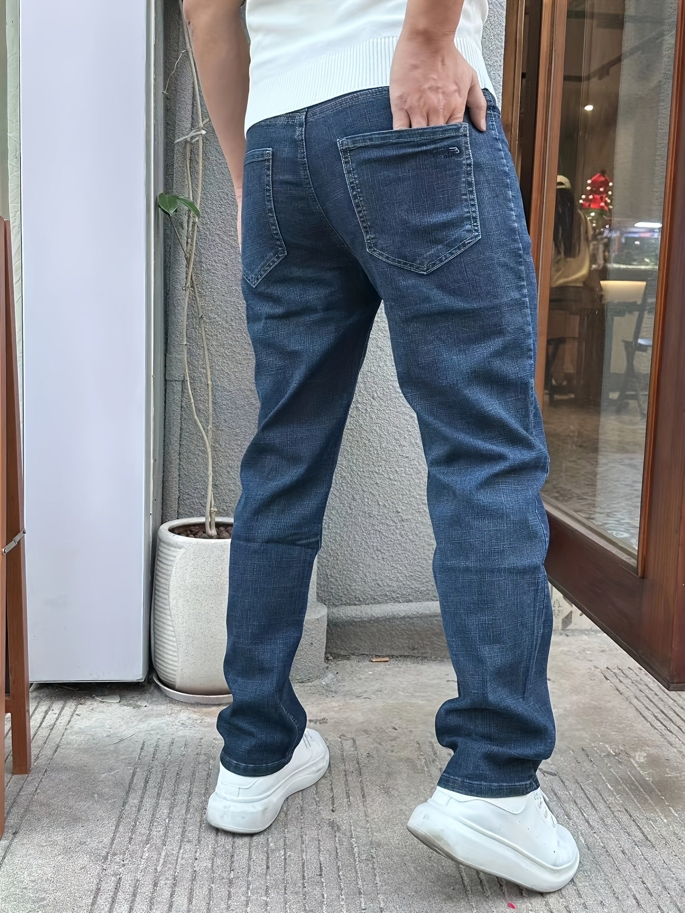Men'S Casual Date And Work Business Stretch Slim-Fit Jeans.