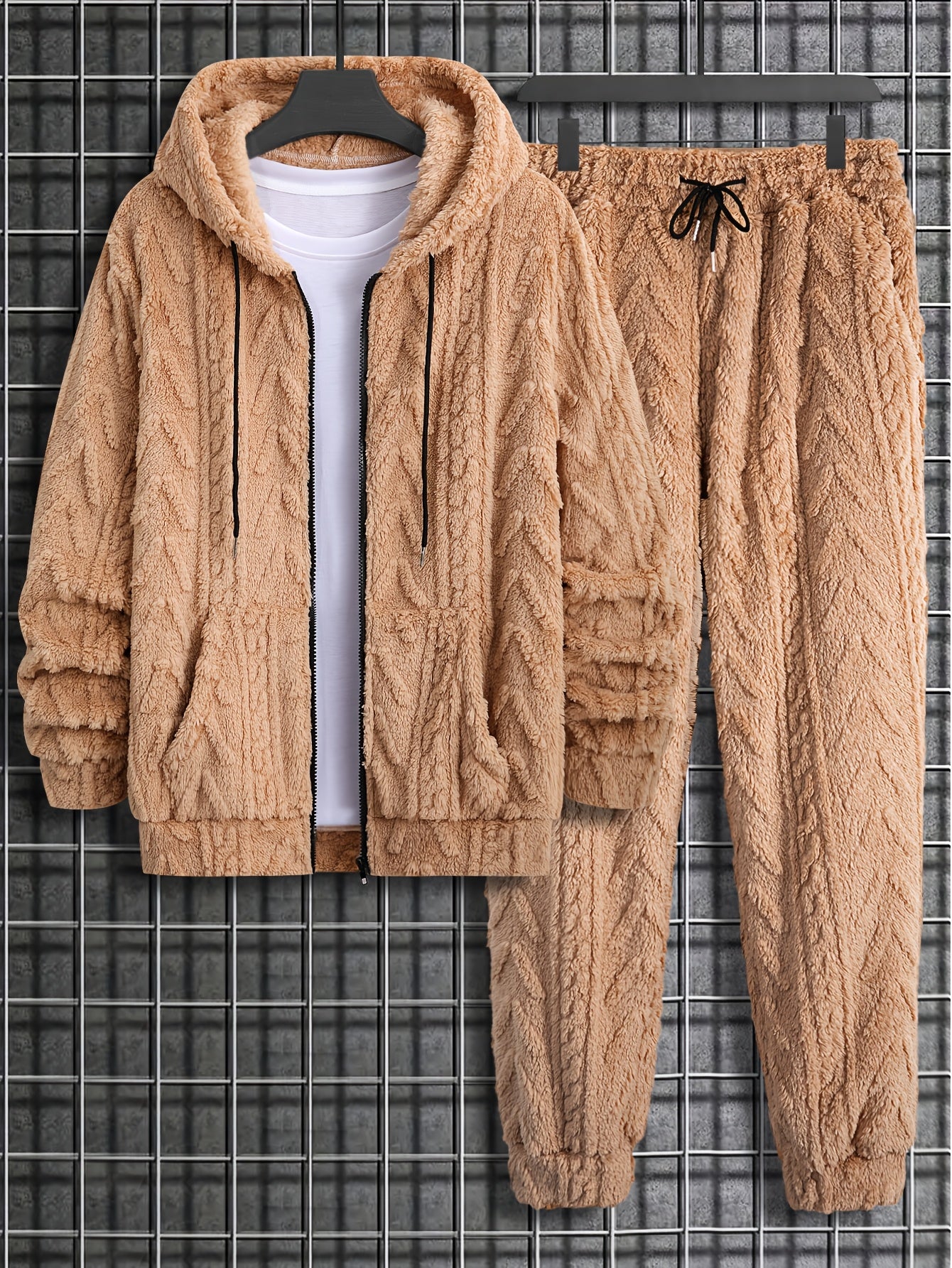 Men's Autumn and Winter Plush Sweatshirt Set