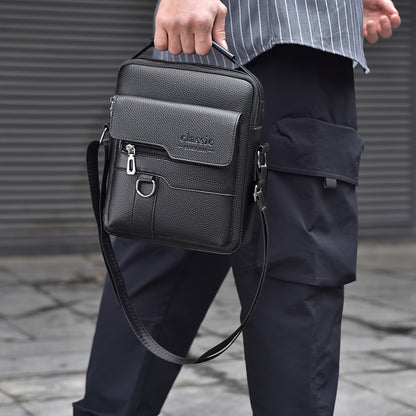 New Men's Crossbody Bag Messenger Bag with Mahogany Pattern Large Capacity Design PU Material Men's Casual Retro Adjustable Shoulder Bag for Going Out Valentine's Day Gift for Husband or Boyfriend