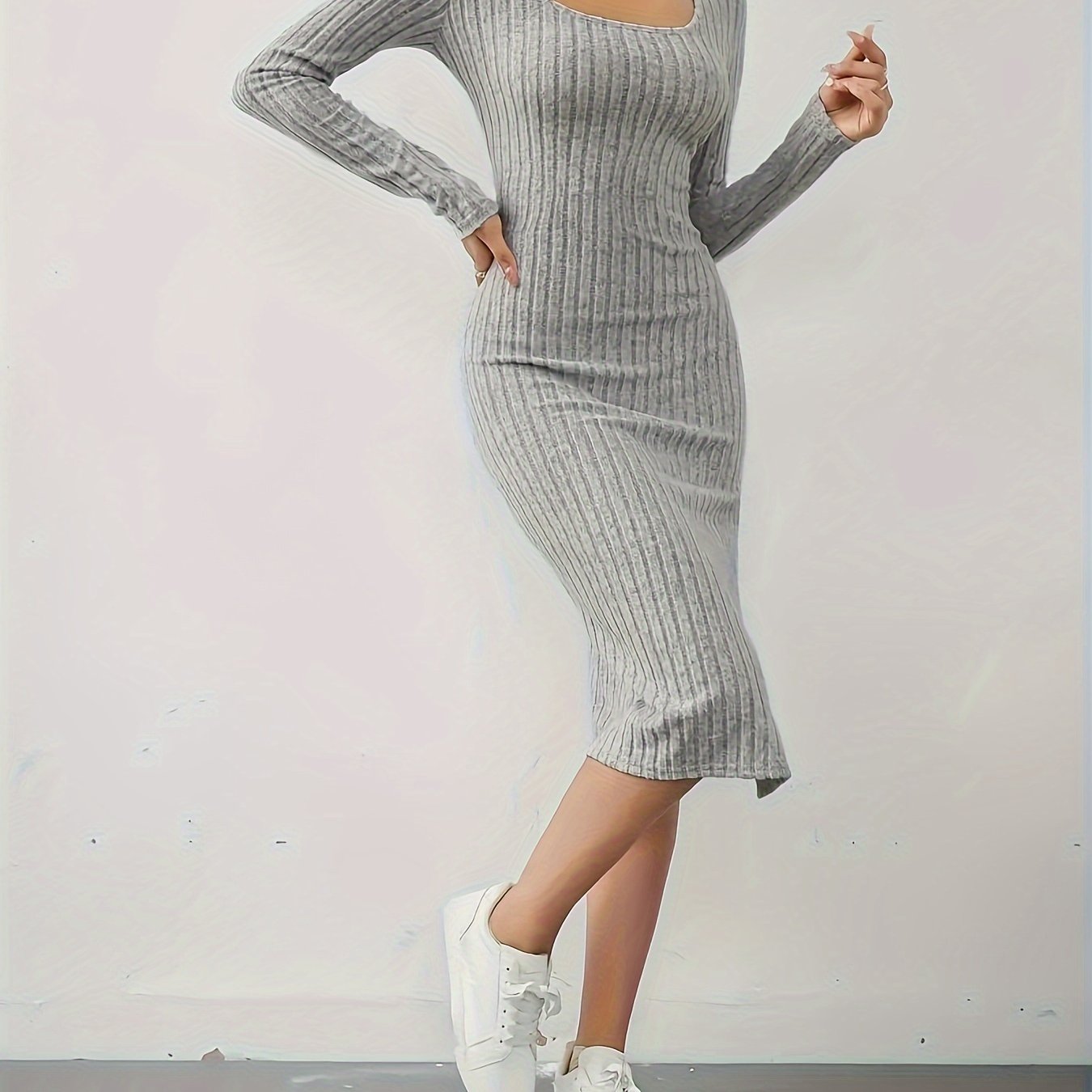 Elegant Sports Long Sleeve Dress Casual Sports Women's Skirt