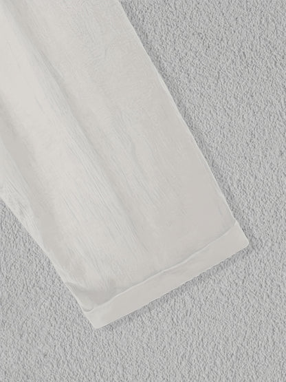Women's Plus Size Casual Harem Pants - Solid Color White, Drawstring Waist, Knee-Length, Lightweight Polyester Blend, Spring/Summer/Fall Wear, Spring Summer Harem | Classic Harem Style | Lightweight Fabric