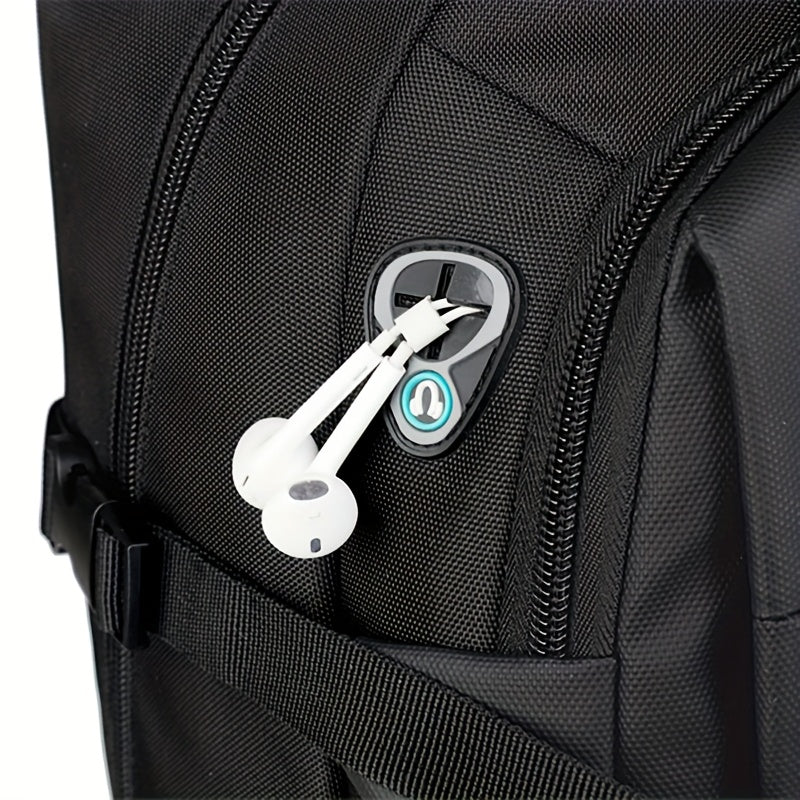 Men's Stylish Black Backpack - Multifunctional Business Laptop Bag with Adjustable Straps, Travel Compartments & Mesh Bottom for Daily Commute, Outdoor Adventures & Work, Business Backpack | Stylish Backpack | Secure Compartm