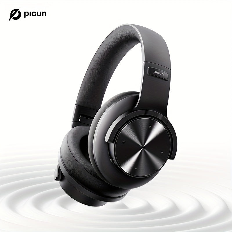 Picun B8 Wireless Gaming Headphones with 120H Playtime, 3 EQ Customization & Game Mode, Noise Isolation, Foldable Over-Ear Design, Wireless, USB-C Charging, Built-in Mic for PC/Laptop/Phone/Travel (Black), Wireless Gaming Hea