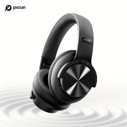 Picun B8 Wireless Gaming Headphones with 120H Playtime, 3 EQ Customization & Game Mode, Noise Isolation, Foldable Over-Ear Design, Wireless, USB-C Charging, Built-in Mic for PC/Laptop/Phone/Travel (Black), Wireless Gaming Hea