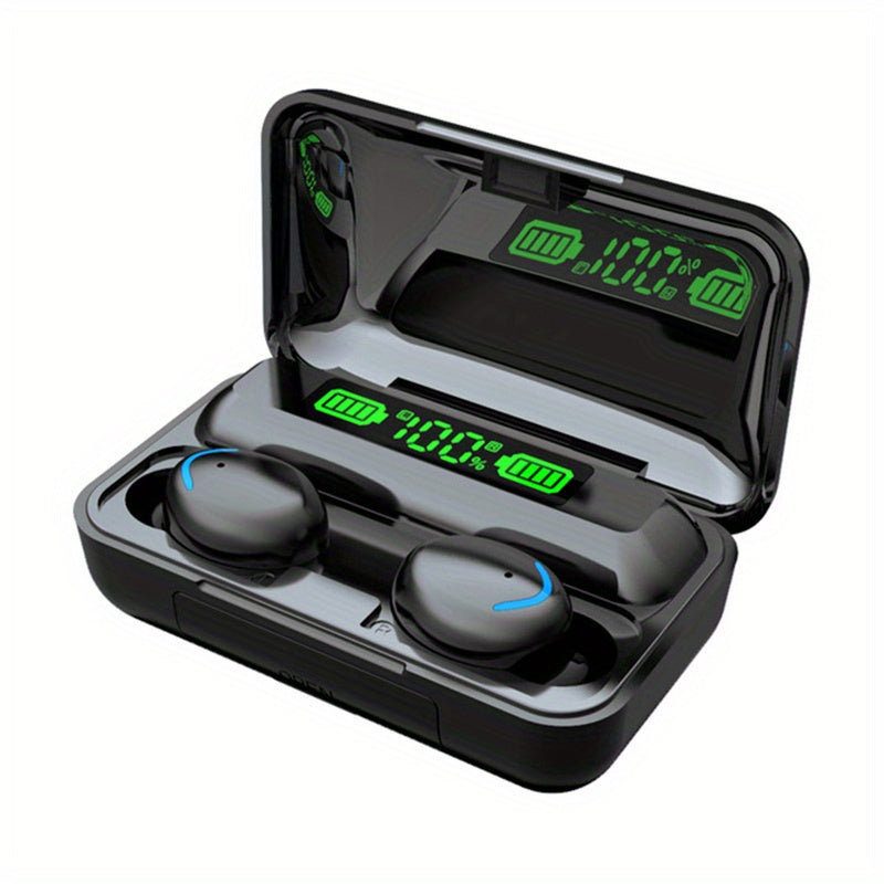 [9D Stereo Sound Noise-Canceling Earbuds] HiFi 9D Stereo Sound TWS Wireless Earbuds - Noise-Canceling In-Ear Sports Headset with LED Charging Case