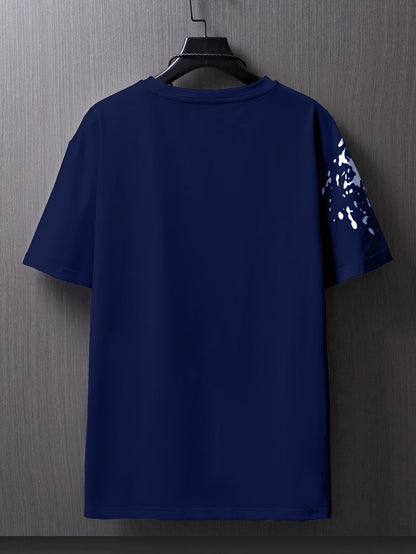 Men's Flat Shoulder Casual Butterfly Print Short Sleeve T-Shirt XT7119