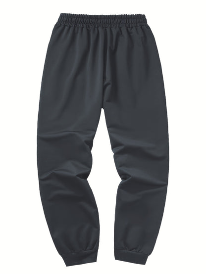 Men's Long Sleeve Hooded Sweatshirt + Threaded Sweatpants Set Spring and Autumn Solid Color Pullover Regular Long Sleeve T-shirt and Pants Belt Drawstring Casual Sports Trousers Two-piece Set