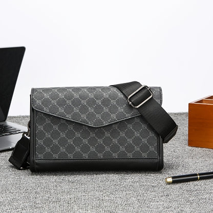 Autumn and Winter New Casual Shoulder Crossbody Bag, Men's Daily Travel Backpack, Flip-Top Casual Phone Storage Pouch
