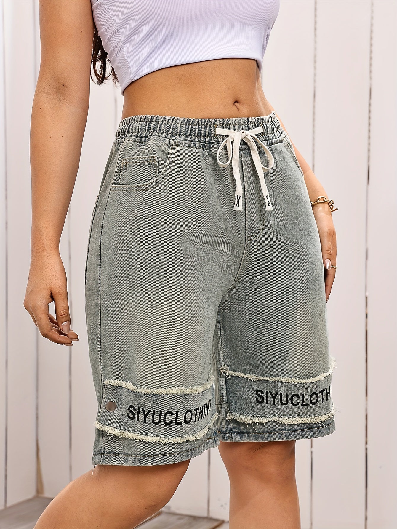 Summer New American Shorts with and Trendy Print Design High Waist Shorts 18283