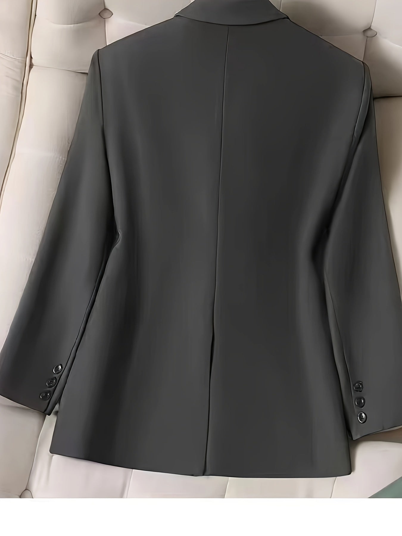 Women'S Chic Casual Blazer - Polyester, Solid Color, Long Sleeve, Button Front with Pockets, Loose Fit, Spring/Fall Jacket, Casual Wear Jacket|Minimalist Jacket|Single lapel Jacke