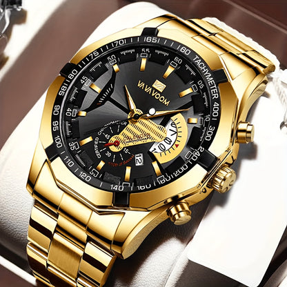 Men's Casual Sports Calendar Quartz Watch, Business Fashion Wristwatch