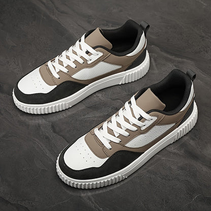 Men's Vintage-Style Sneakers - Lace-Up, Low-Top Skate Shoes with Thick Sole for All Seasons & Activities