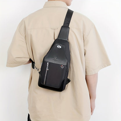 SelectMen'S Large Capacity Motorcycle Bag - Trendy Crossbody Shoulder Bag with Multiple Pockets, Casual Oxford Style, Hand Washable, Ideal for Daily Commute, Everyday Commute Bag|Casual Style Bag|Zippered Closure